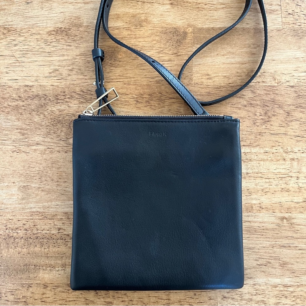 Filippa K Black Leather Crossbody Bag